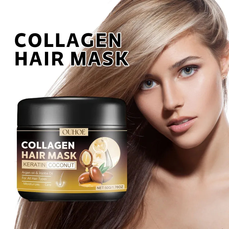 Collagen Hair Mask Keratin Coconut Argab Oil & Jojoba Oil For All Hair Types Deep Moisturizing