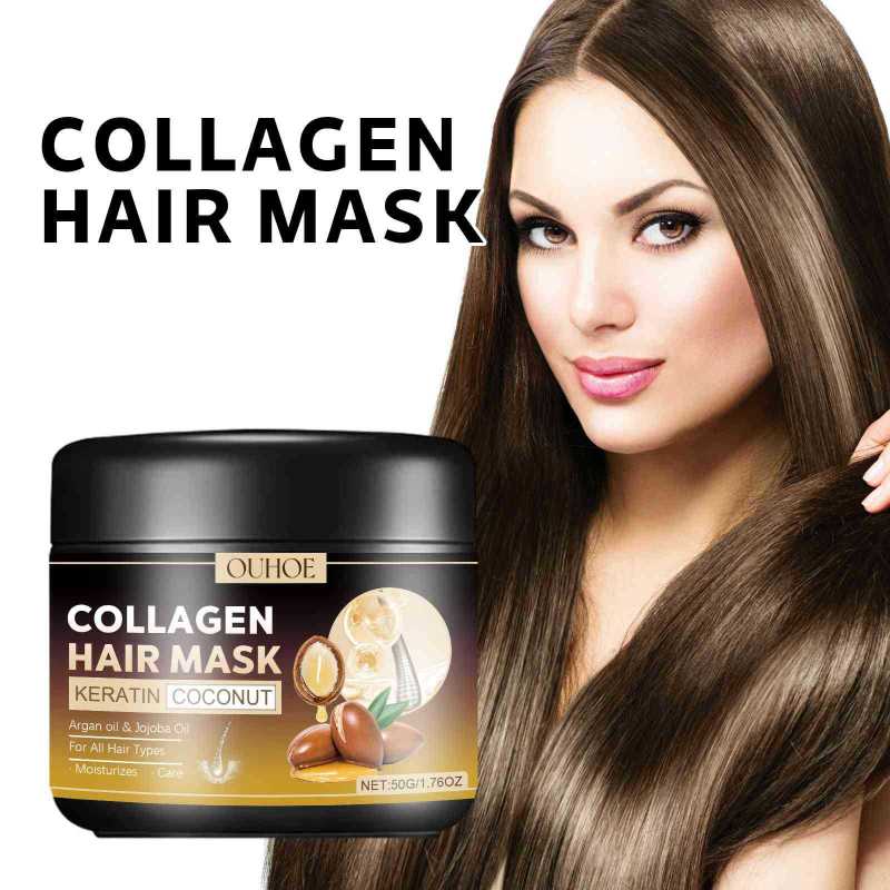 Collagen Hair Mask Keratin Coconut Argab Oil & Jojoba Oil For All Hair Types Deep Moisturizing